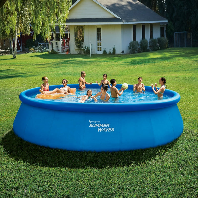 18 Ft Quick Set above Ground Pool, Round, Blue, Ages 6+